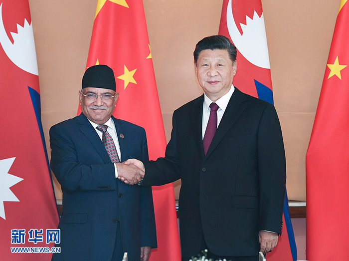 習(xí)近平會見尼泊爾共產(chǎn)黨聯(lián)合主席普拉昌達