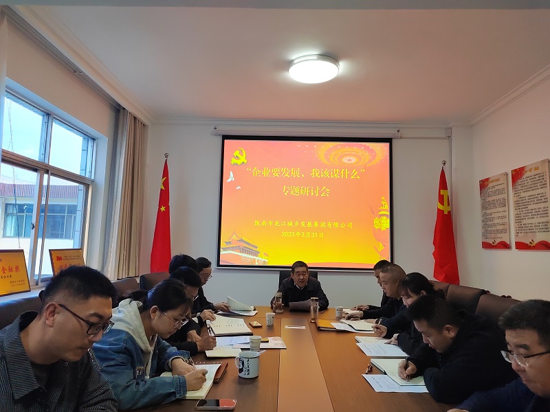 【“三抓三促”行動(dòng)進(jìn)行時(shí)】市龍江城鄉(xiāng)集團(tuán)開展“隴南要發(fā)展，我該謀什么”——圍繞“加快集團(tuán)公司高質(zhì)量發(fā)展，我該謀什么”專題研討